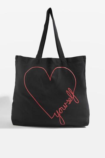 Topshop Love Yourself Canvas Tote Bag