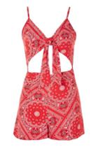 Topshop Band Tie Front Playsuit