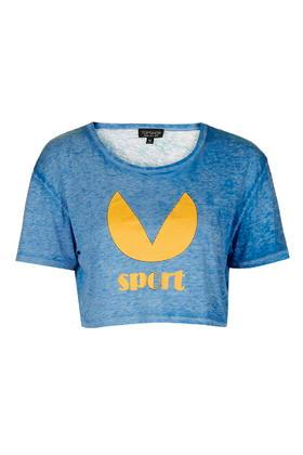 Topshop Sports Burnout Cropped Tee