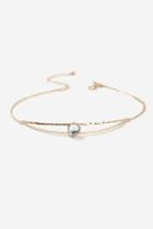 Topshop Stone Curved Bar Choker Necklace