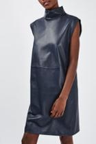 Topshop *leather Funnel Dress By Boutique