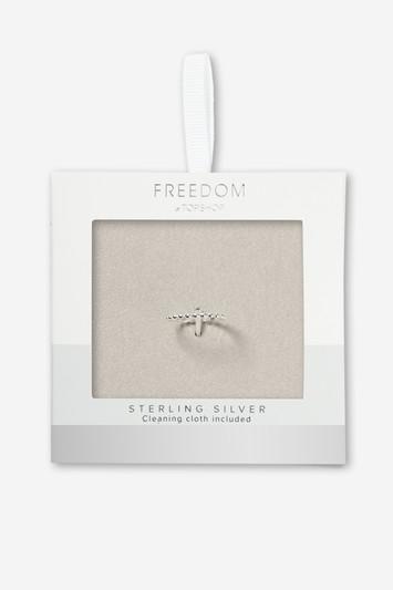 Topshop Sterling Silver Textured Ring