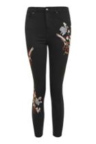 Topshop Petite Embroidered Jamie Jeans