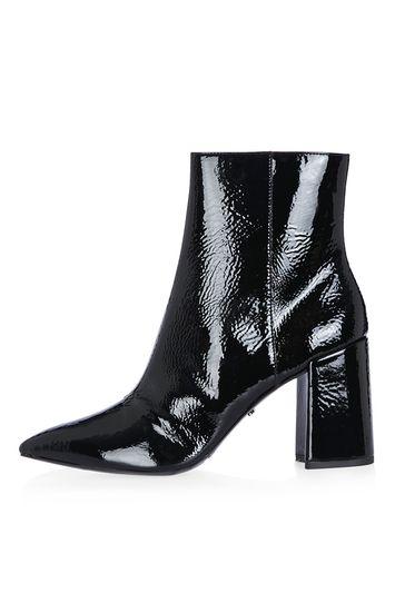 Topshop Heart Patent Flare Heel Boots