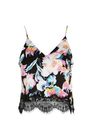 Topshop Flaming Floral Lace Trim Cami