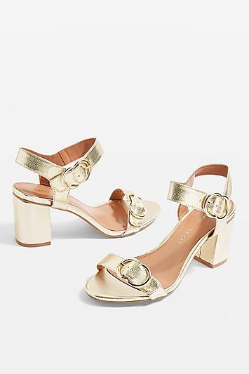 Topshop *gold Wide Fit Sandals