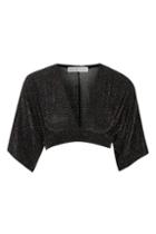 Topshop *lurex Cape Sleeve Crop Top By Rare