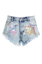 Topshop *sequin Dinosaur Shorts By Kuccia