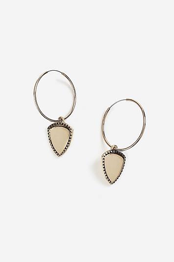 Topshop *shield Charm Drop Hoop Earrings