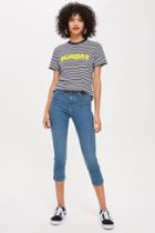 Topshop Blue Green Pedal Pusher Joni Jeans