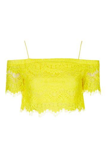 Topshop Lace Bardot Crop
