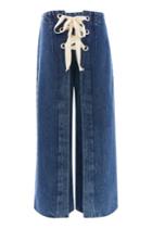 Topshop Moto Lace Up Cropped Wide Leg Jeans