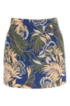 Topshop Peach Floral Jaquard Skirt