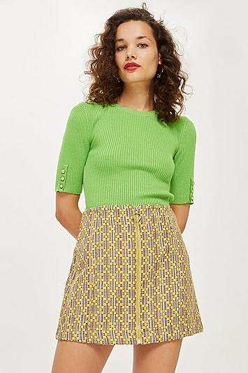 Topshop Marigold Boucle Mini Skirt