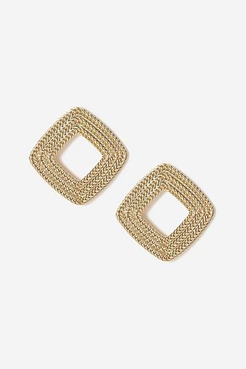 Topshop Lattice Chunky Square Earrings