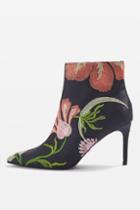 Topshop Mimosa Floral Ankle Boots
