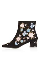 Topshop Blossom Floral Ankle Boots