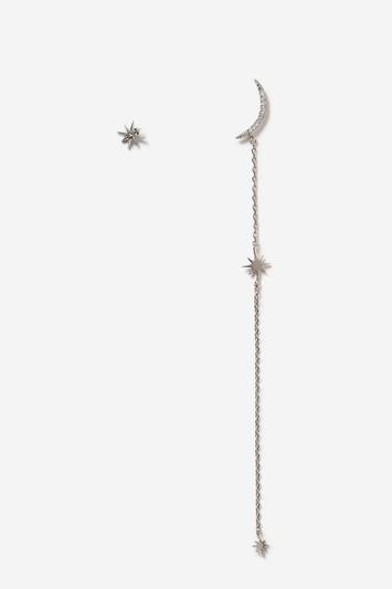 Topshop Asymmetric Moon & Star Earrings
