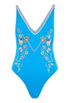 Topshop Bright Embroidered Swimsuit