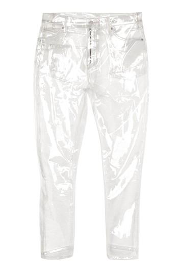 Topshop Moto Clear Plastic Straight Leg Jeans