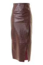 Topshop Leather Wrap Skirt By Boutique
