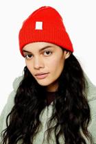 Topshop Red Recycled Beanie