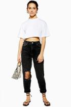 Topshop Petite Willow Ripped Mom Jeans
