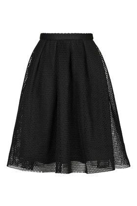 Topshop Petite Airtex Midi Skirt