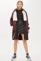 Topshop *colour Block Leather Parka By Boutique