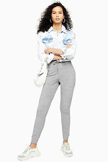 Topshop Grey Slim Towelling Joggers