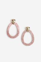 Topshop *gold And Pink Oval Drop Earrings