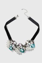 Topshop Encrusted Beaded Flower Collar Necklace