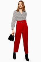 Topshop Paperbag Button Tapered Trousers