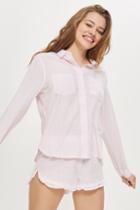 Topshop Pink Striped Short Pyjama Set