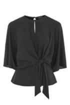 Topshop Slouchy Knot Front Blouse