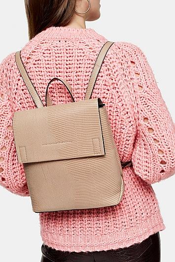 Topshop Blaze Nude Lizard Backpack