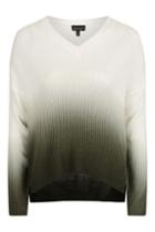 Topshop V Neck Dip Dye Jumper