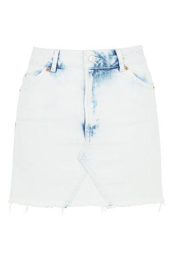 Topshop Moto Bleach Out Denim Skirt