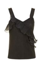 Topshop Asymmetric Texture Ruffle Camisole Top