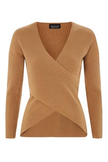 Topshop Cashmere Blend Wrap Top
