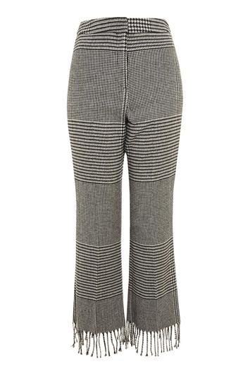 Topshop Checked Fringed Trousers