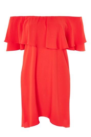 Topshop Dip Hem Bardot Dress