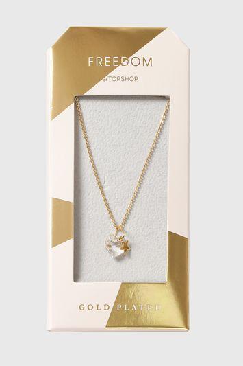 Topshop Gold Plated Heart And Star Necklace