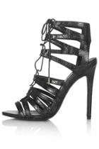 Topshop Rupa2 Snake-effect Tie Up Sandals