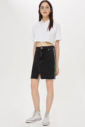 Topshop Side Stripe Midi Skirt