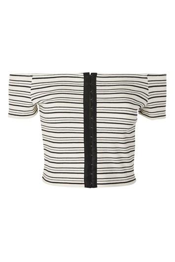Topshop Petite Hook And Eye Crop Top