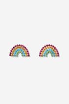 Topshop Rhinestone Rainbow Stud Earrings