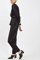 Topshop Silk Peplum Jumpsuit By Boutique