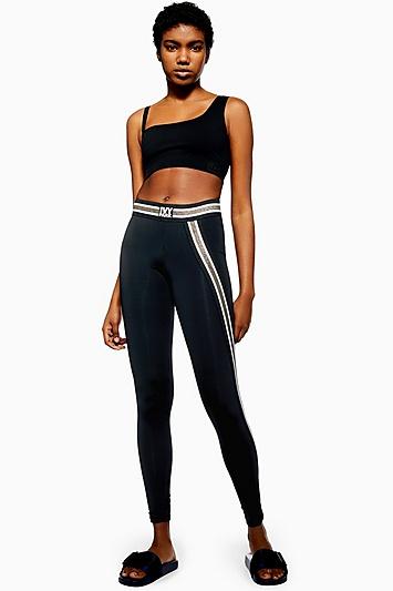 Topshop Metallic Stripe Leggings By Ivy Park