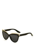 Topshop Sheldon Black Metal Detail Cateye Sunglasses